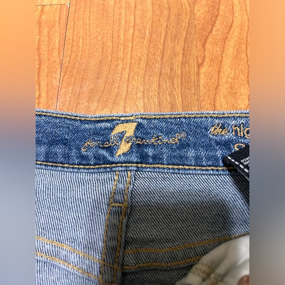 7 For All Mankind Jeans High Waist Ankle Skinny Silver Stripe Size 30 - Picture 5 of 13